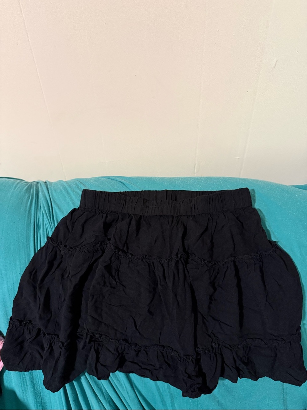 Black Tiered Ruffle Mini Skirt - Women